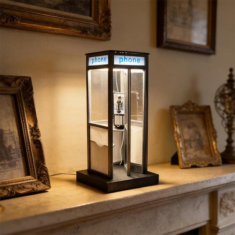 Home Office British - Tall Vintage Phonebooth Lamp Retro British