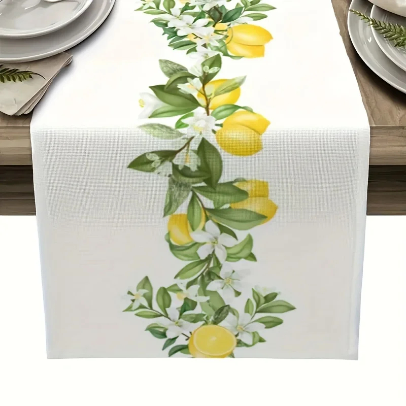 Home Office Background - VIKAMA White Background Yellow Lemon Floral
