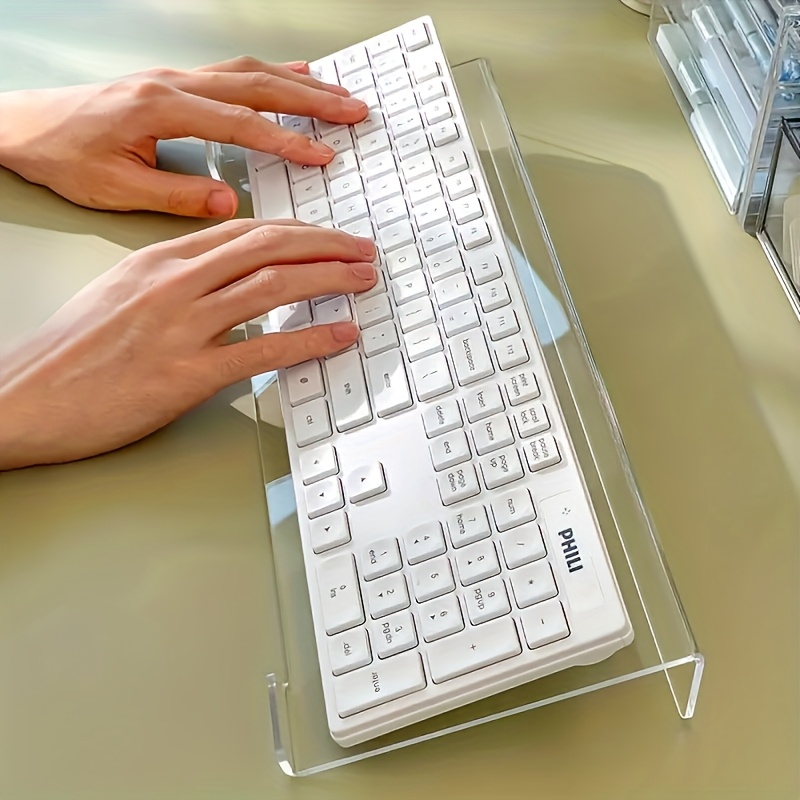 Home Office Keyboard - Acrylic keyboard stand, transparent desktop organizer,