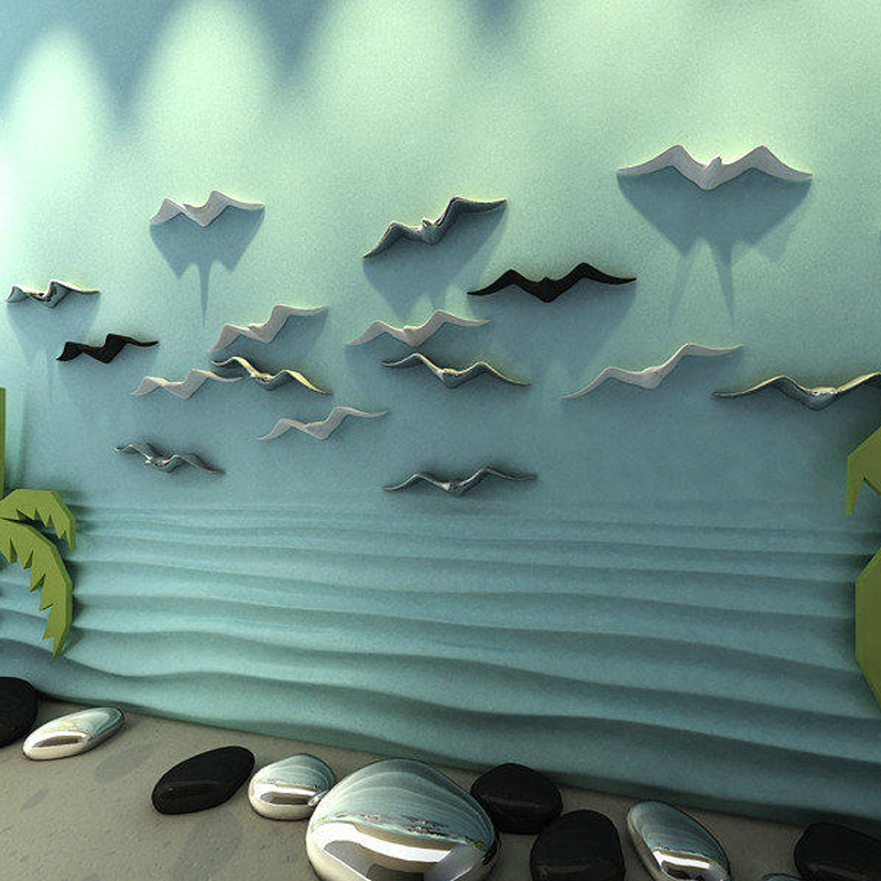 Home Office Background - Ceramic Seagull Birds Wall Hanging Living