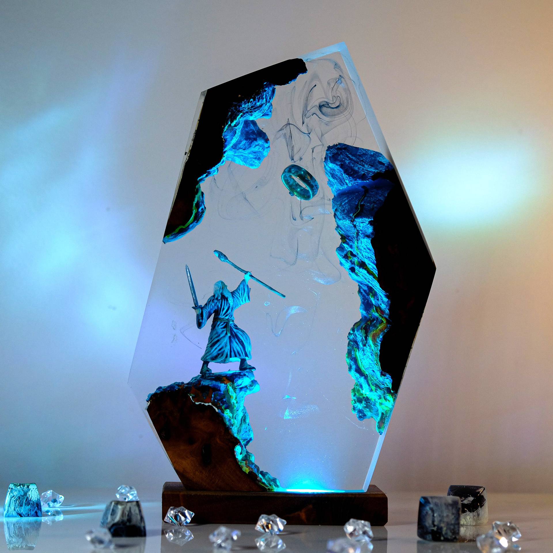 Home Office Decor - Movie Scence Figure Table Resin Lamp