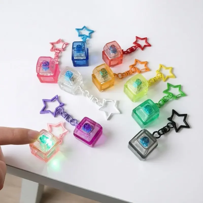 Home Office Keyboard - Portable Pentagram Mechanical Keyboard Button Keychain