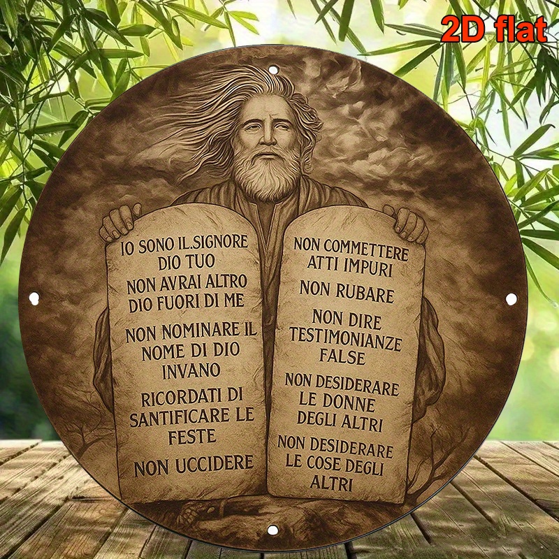 Home Office Decor - CIFBUY Rustic Italian Moses 10 Commandments