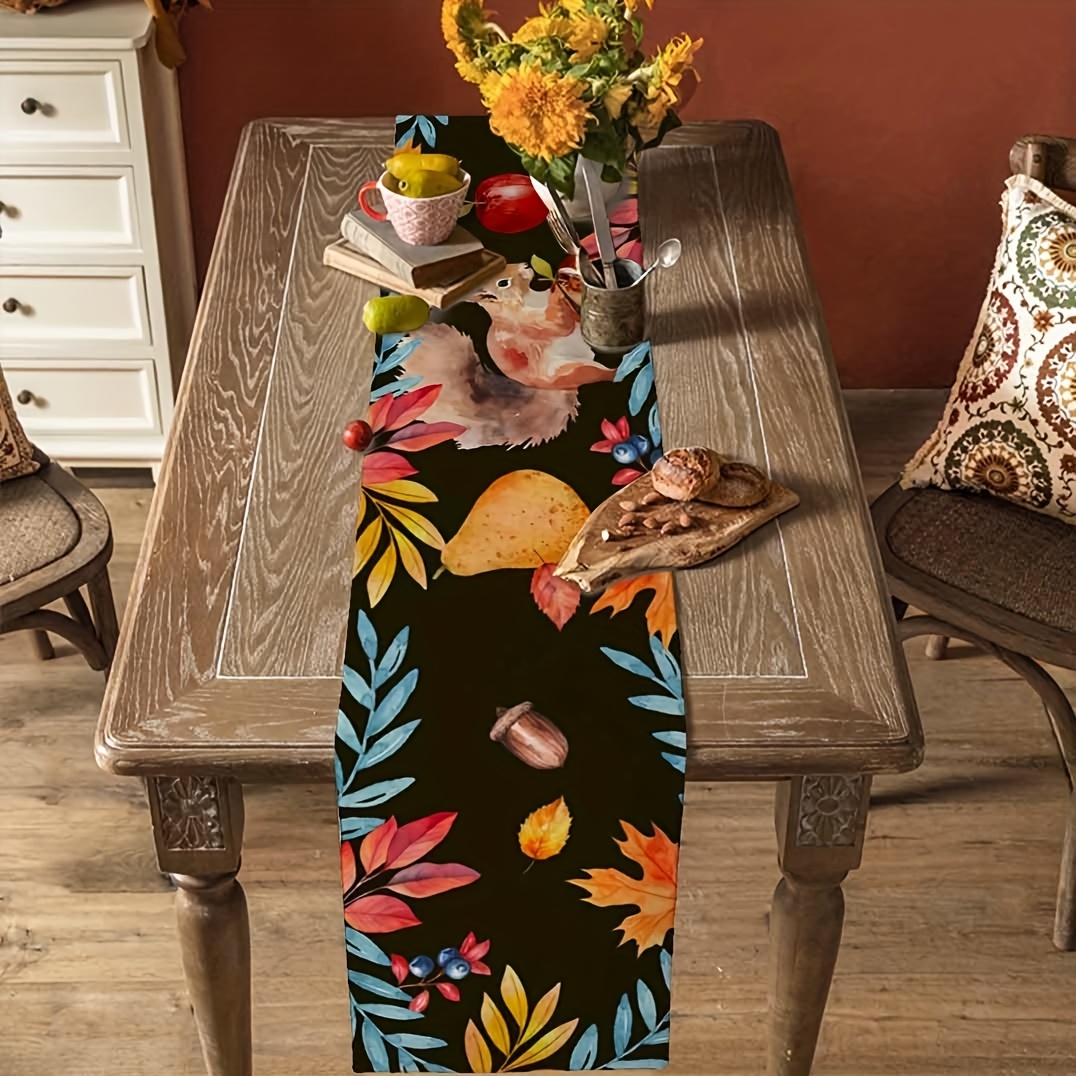 Home Office Marketing - Autumn Leaves Table Runway - Retro