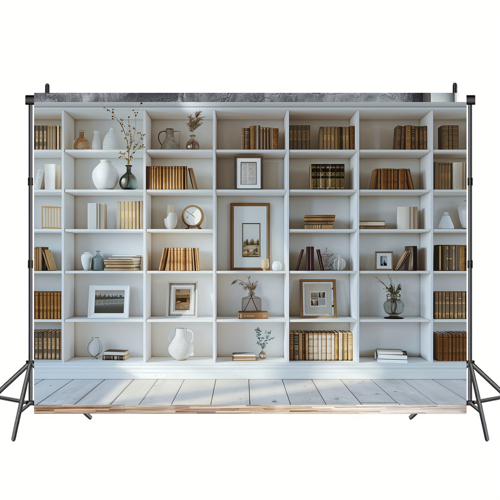 1pc White Bookshelf background - đánh giá và giá Home Office Zoom Background