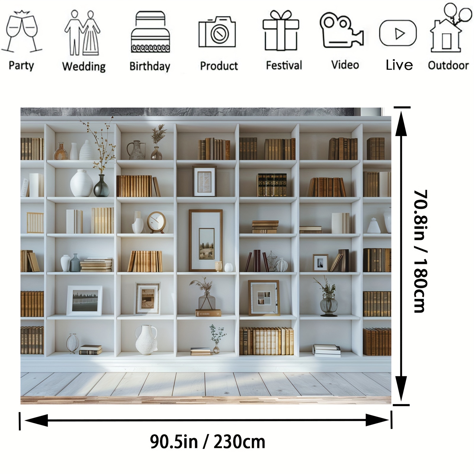 1pc White Bookshelf background - đánh giá và giá Home Office Zoom Background
