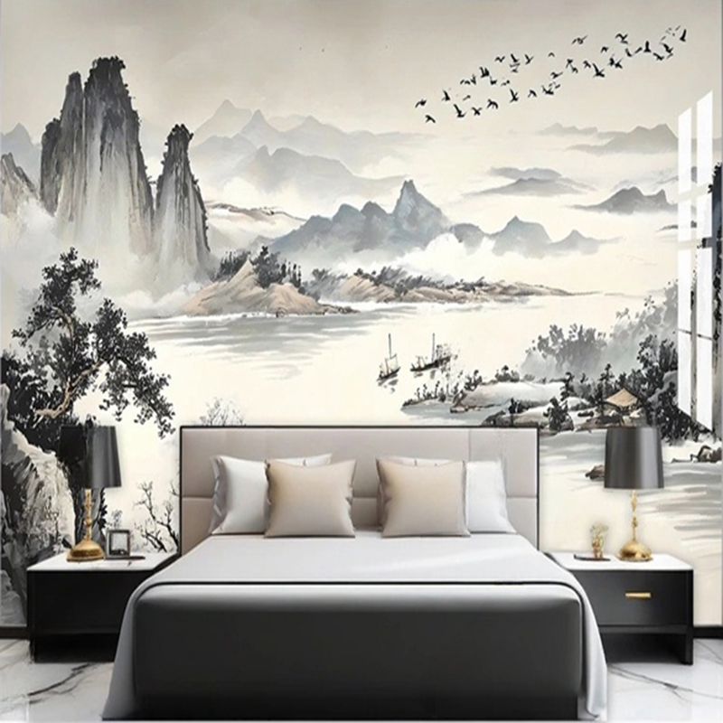 Custom Wallpaper New Chinese S - đánh giá và giá Home Office Background