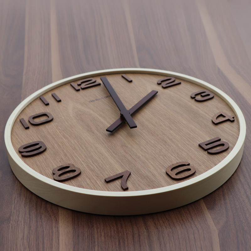 Solid Wood Wall Clock, Silent  - đánh giá và giá Home Office Background