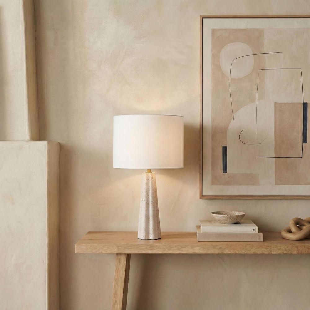 25-inch Travertine/White Table - đánh giá và giá Home Office Room
