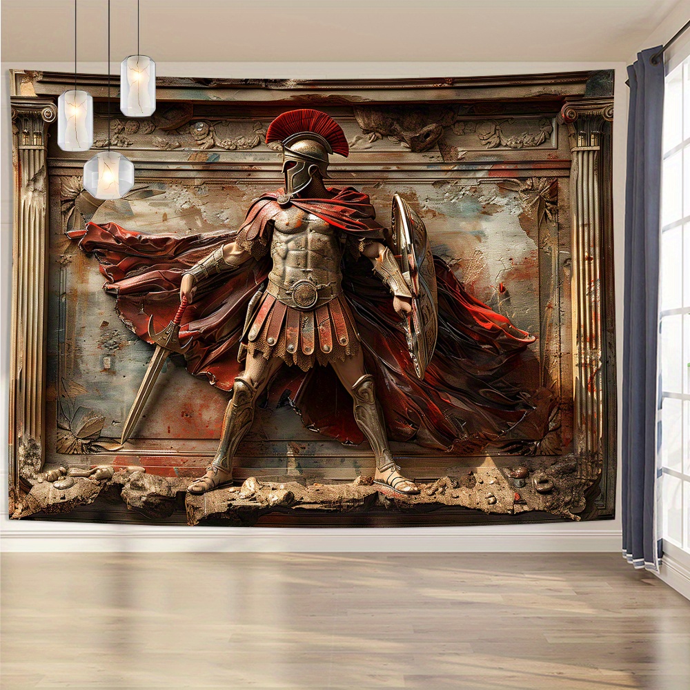3D Spartan Warrior Tapestry Wa - đánh giá và giá Home Office Background