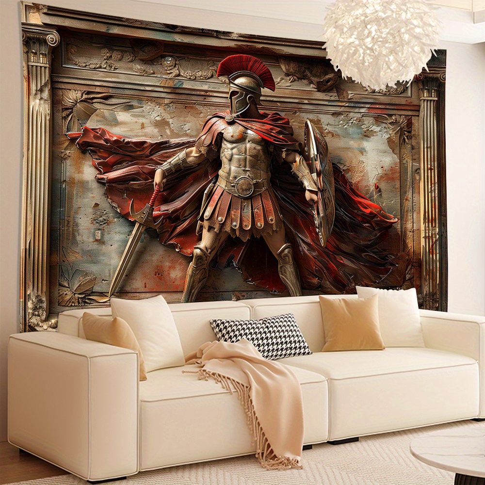 3D Spartan Warrior Tapestry Wa - đánh giá và giá Home Office Background