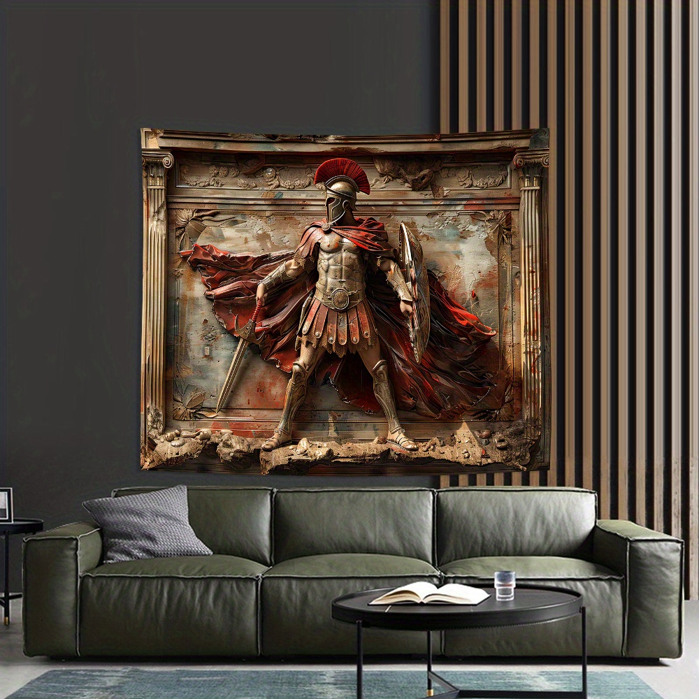 3D Spartan Warrior Tapestry Wa - đánh giá và giá Home Office Background