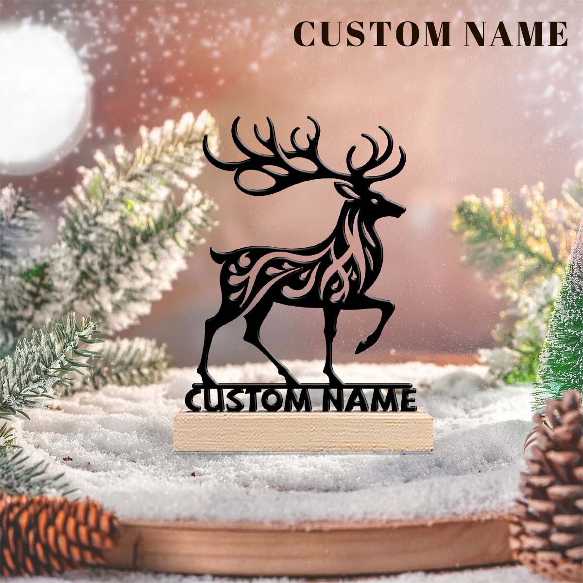 1Pc Csutom  Running Deer Woode - đánh giá và giá Home Office Decor