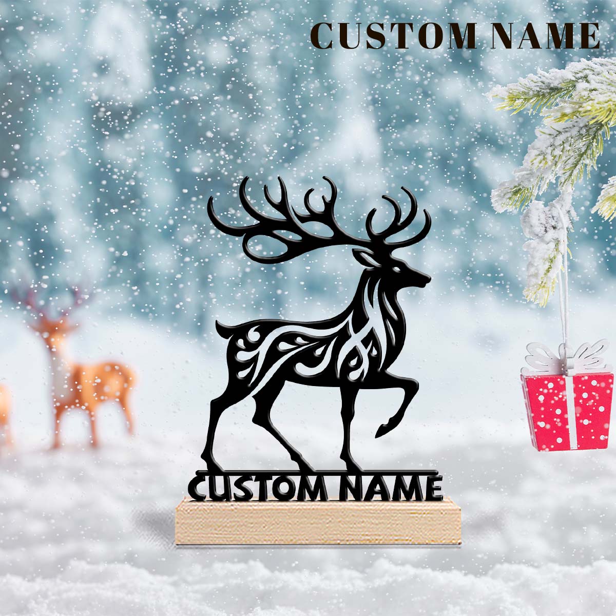 1Pc Csutom  Running Deer Woode - đánh giá và giá Home Office Decor