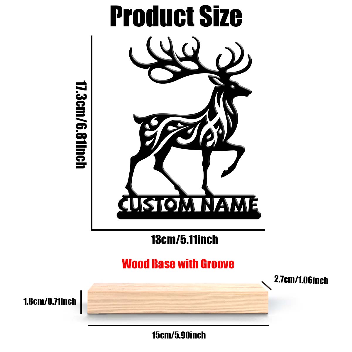 1Pc Csutom  Running Deer Woode - đánh giá và giá Home Office Decor