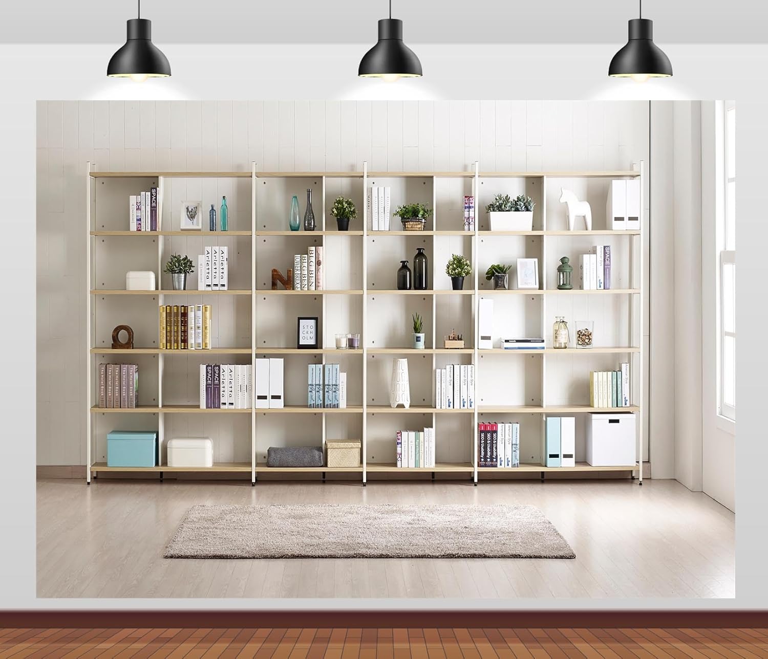 Bookshelf Photography Backdrop - đánh giá và giá Home Office Zoom Background