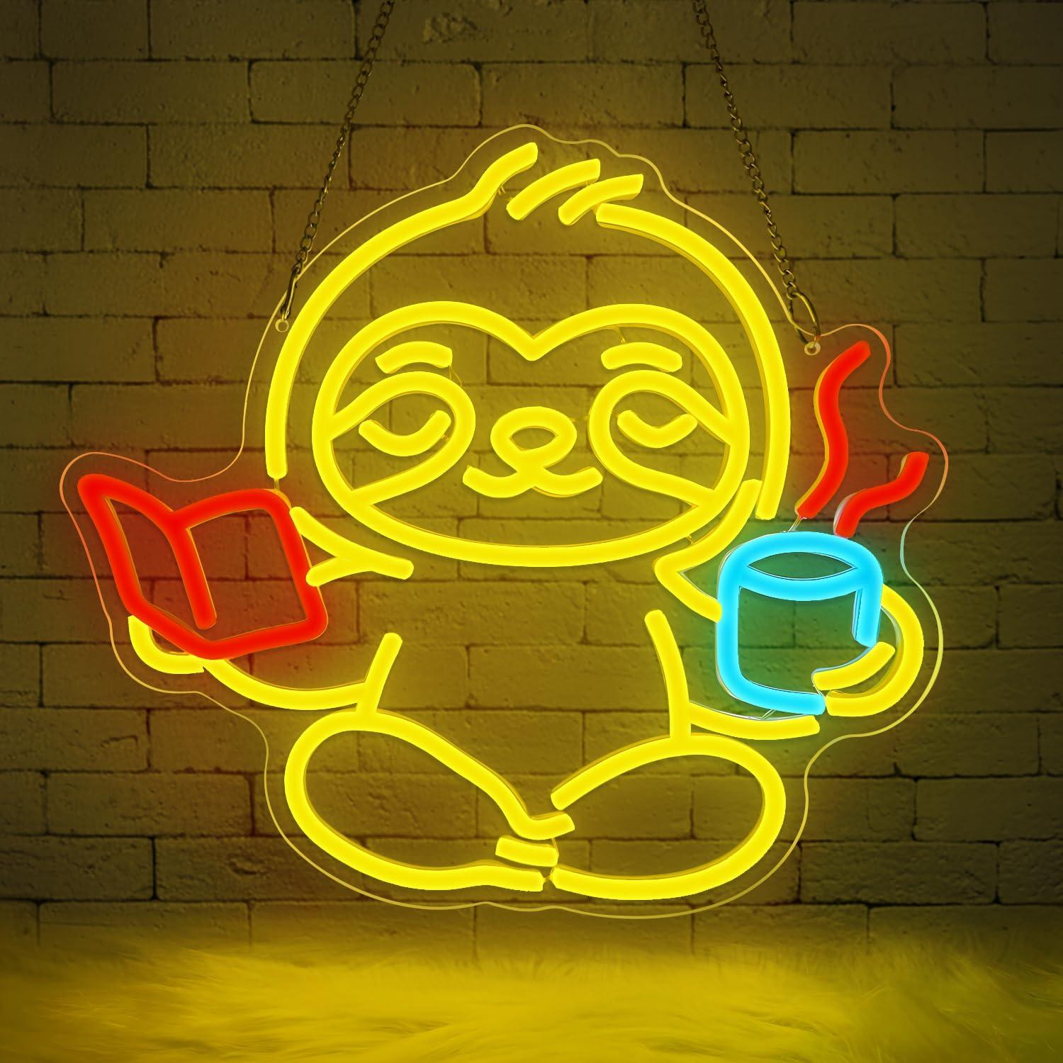Sloth Neon Sign USB Dimmable L - đánh giá và giá Home Office Room