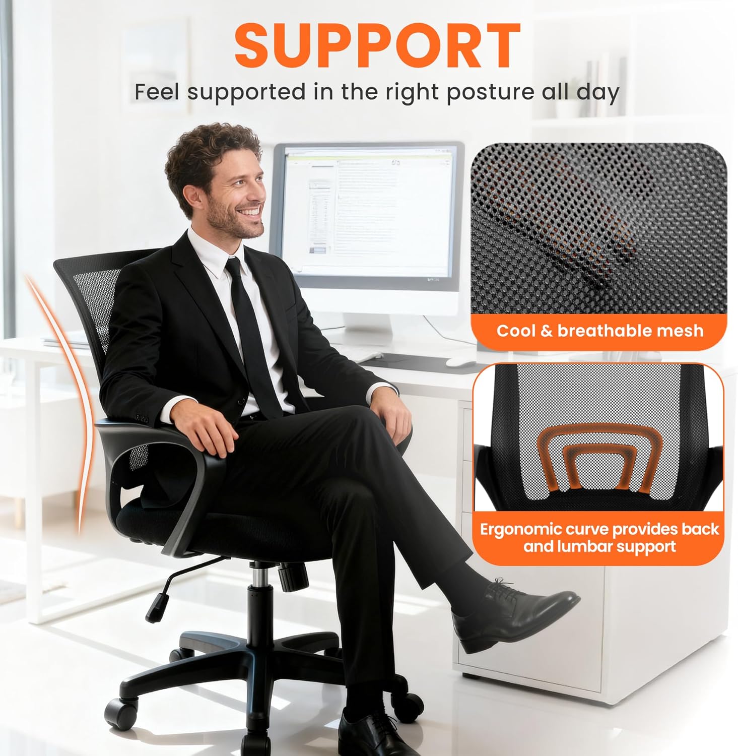 Ergonomic Mesh Office Chair wi - đánh giá và giá Home Office Ergonomics