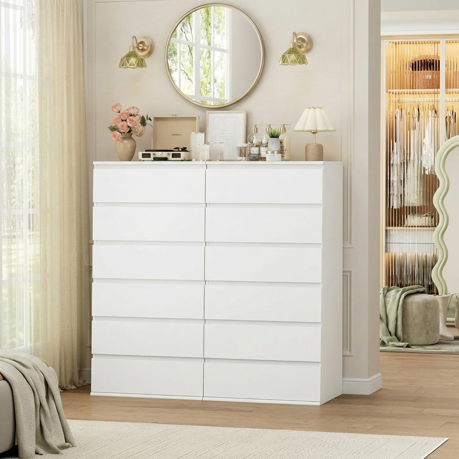 Modern Tall White Wooden Dress - đánh giá và giá Home Office Design
