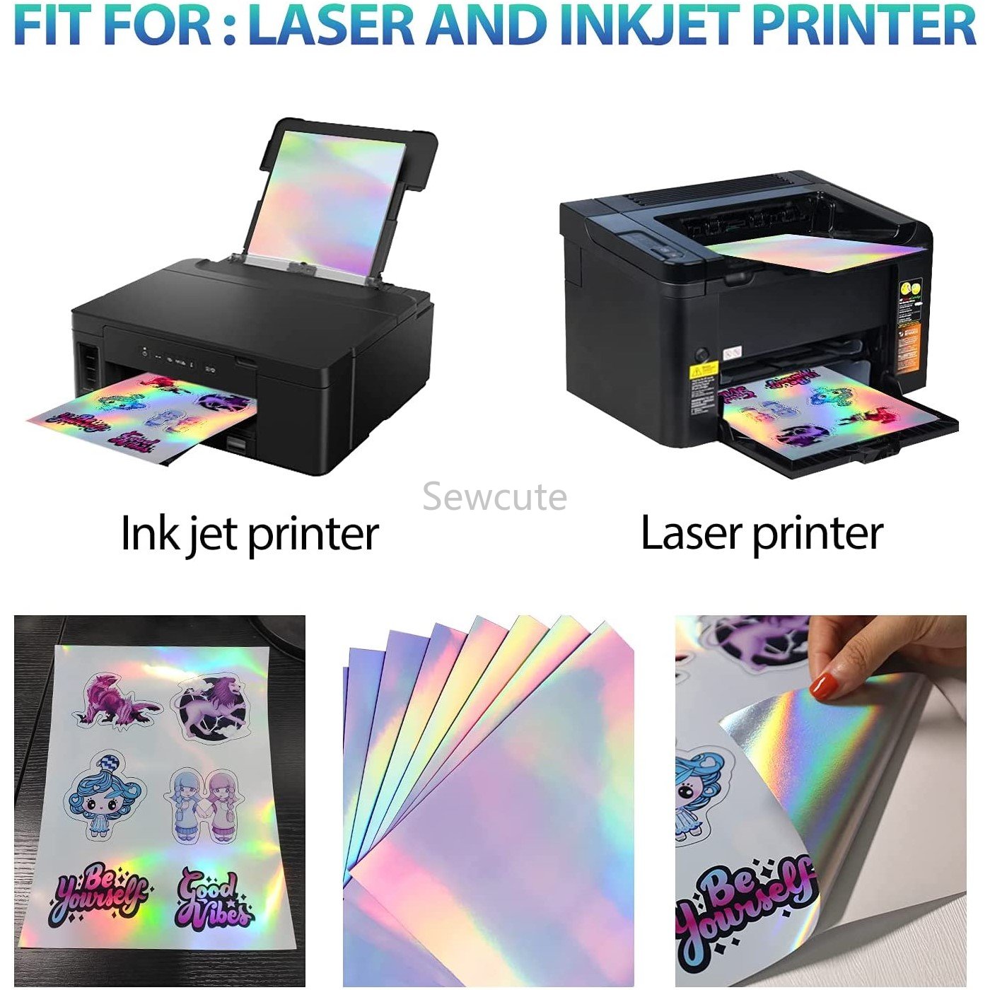 10Sheets Holographic Sticker P - đánh giá và giá Laser Printer Home
