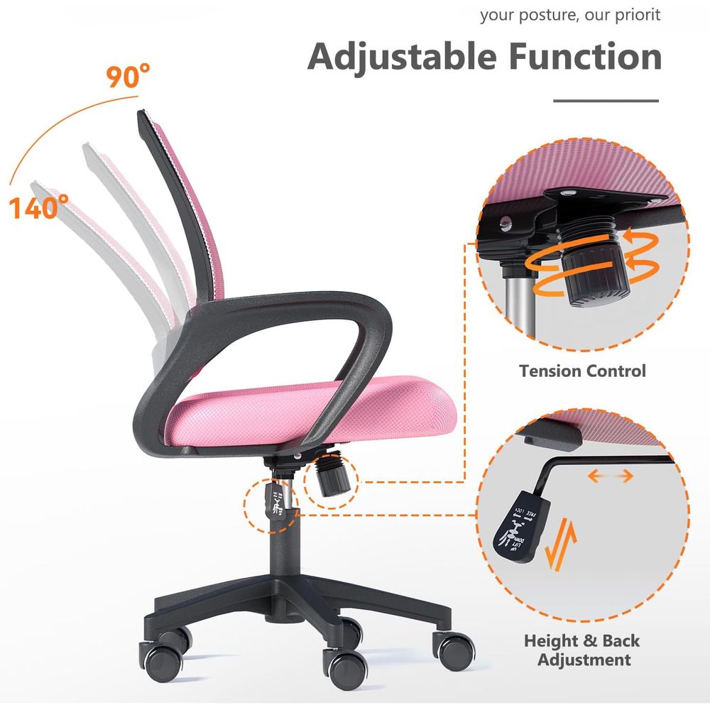 Pink Ergonomic Mesh Office Cha - đánh giá và giá Home Office Ergonomics